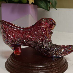 Vintage Fenton Pink Rose Slipper, Pattern Is Daisy & Button, Cat Head